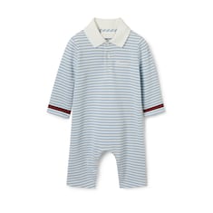 Baby embroidered cotton one-piece