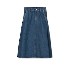 Mid-length denim skirt