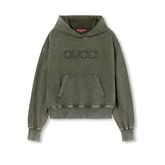 Sudadera con capucha de punto de algodón bordada