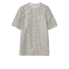 Floral lace lamé top