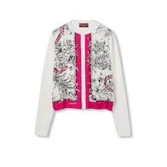 Printed cotton and silk cardigan