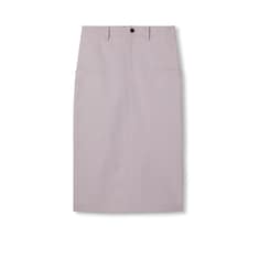 Mid-length cotton canvas delavé skirt