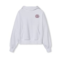 Sweat-shirt à capuche en jersey de coton avec broderie