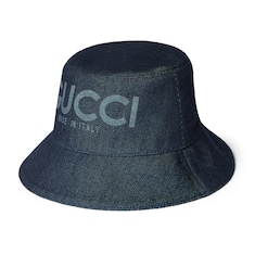 Lasered denim bucket hat