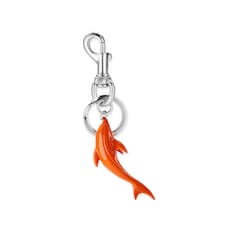 Engraved dolphin keychain charm