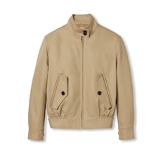 Embossed cotton drill bomber jacket