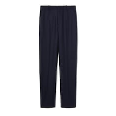 Pantalon en laine brodée coupe décontractée