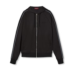 Chaqueta de punto con cremallera y bordado