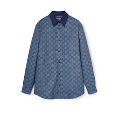 Chemise en jacquard de laine et coton vichy motif Mors
