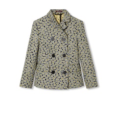 Veste en crêpe jacquard à motif fleuri