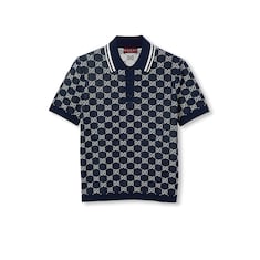 Polo de jacquard de punto de algodón con GG