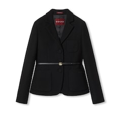 Chaqueta de rizo de lana con bordado