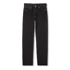 Straight denim pant with laser detail