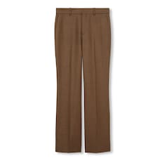 Pantalon en laine à imprimé pied-de-poule brodée