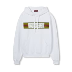 Embroidered cotton hooded sweatshirt