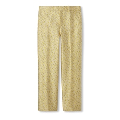 Pantalon en mélange de soie motif jacquard fleuri