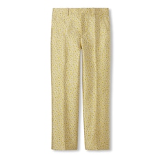 Silk blend floral jacquard trousers