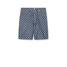 Shorts aus GG Denim-Jacquard mit tiefem Taillenbund