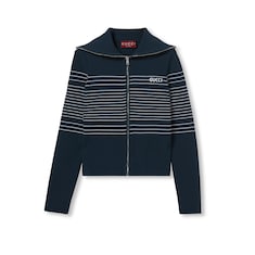 Polojacke aus Stoff mit Intarsie