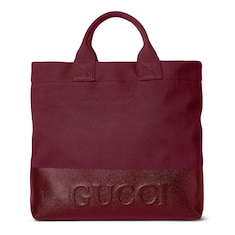 トートバッグ GUCCI TOTES ROSSO ANCORA Large canvas tote bag with embossed detail in rosso ancora