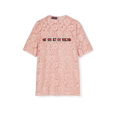 Floral lace top with print