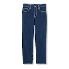 Pantalone slim-fit dal taglio corto in denim laserato