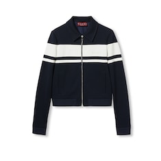 Cotton jersey jacket with embroidery