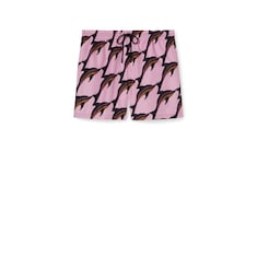 Printed technical poplin swim short