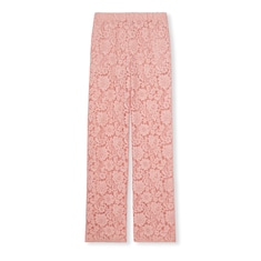 Floral lace trousers with Gucci script