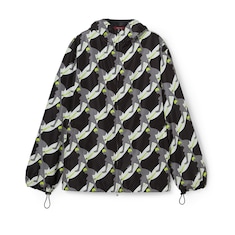 Printed technical poplin zip jacket