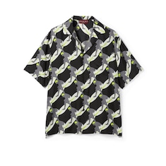 Printed silk bowling shirt