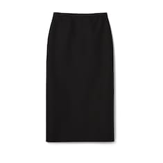 Cotton gabardine mid-length skirt