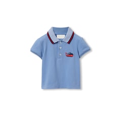 Baby cotton polo shirt with embroidery