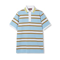 Striped cotton jersey polo top