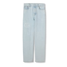 Lasered denim trousers