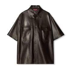 Embossed plongè leather shirt