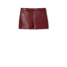 Short de piel con GG en relieve