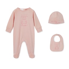 Set regalo neonato da tre pezzi in cotone