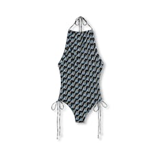 Bañador de punto brillante con estampado