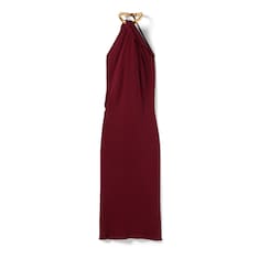 Silk crêpe sablé mid-length dress