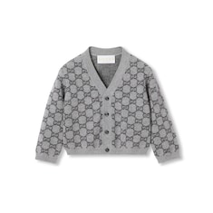 Cardigan pour bébé en jacquard de laine GG
