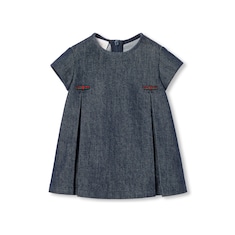 Robe en denim pour bébé avec bande Web