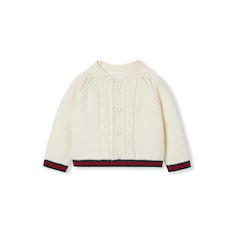 Cardigan pour bébé en laine avec bande Web