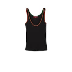 Cotton rib tank top with Web