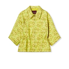Chaqueta cuadrada y estampada de manga corta