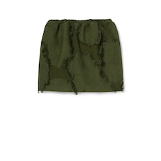 Wool blend fil coupé mini skirt