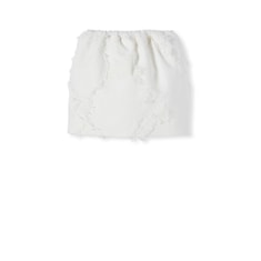 Wool blend fil coupé mini skirt