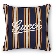 Coussin en jacquard de coton à rayures petit format