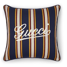 Small striped cotton jacquard cushion