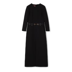 Cotton crêpe dress with Horsebit
